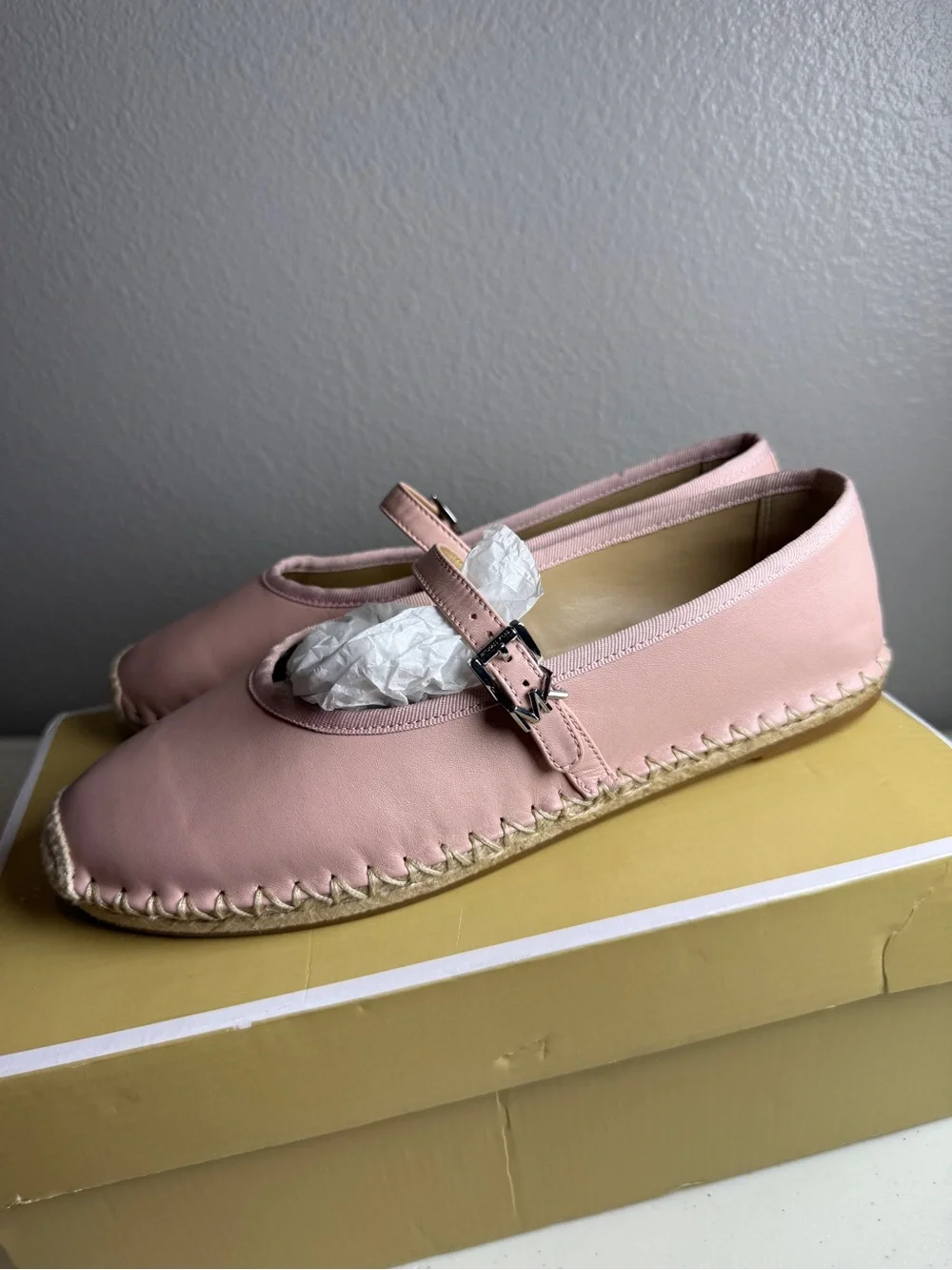 Michael Kors Lynn Ballet Espadrilles Mary Jane Size 9 Pink New